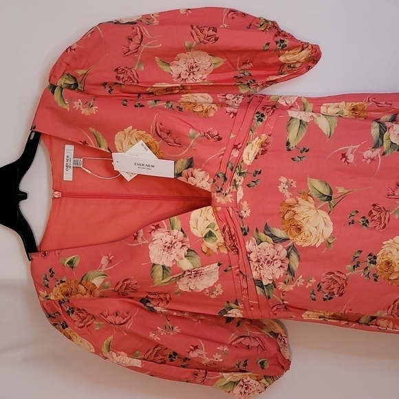 EVER New Floral Linen Blend Dress - Picture 10 of 16